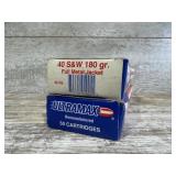 100 Rounds Ultramax 40 S&W FMJ 180GR