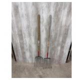 Gardening Forks with Wood Handles