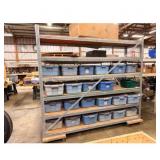 Metal Frame Storage Rack w/ Wood Shelves  Bins