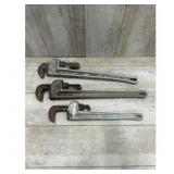 3 RIDGID Aluminum Pipe Wrenches 824 and 818