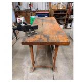 Orange Workbench with Vise