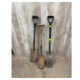 Three Spade Shovels D-Handle