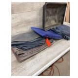 Tarps blue silver gray and black tub container