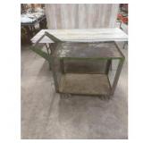 Metal Cart w Handle  Shelves