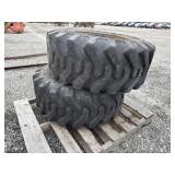 (2) 15x19.5 NHS Trac Loader Tires