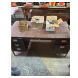 Desk, Metal Drawer, Boxes of Hardware