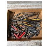 Assorted Tools - Screwdrivers, Stapler, Drill Bits