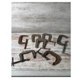 Fuller C-Clamps - 2.5in, Malletable Iron - Vintage
