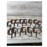 Assorted C Clamps - Metal Construction