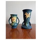 Roseville Pottery Vase Water Lily Design Blue