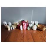 Basket and Christmas Candle Set