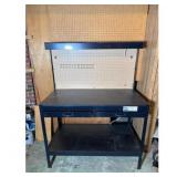 Black Workbench with Lighting Outlet