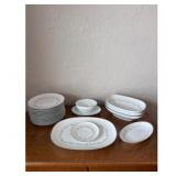 White Floral Dinnerware Set
