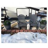 Two Adirondack Chairs  Planters -