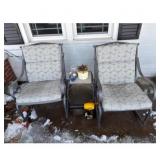 Gray Patio Chairs  Table -