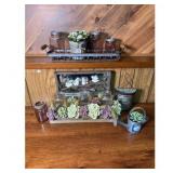 Mason Jars Faux Flowers Tray Art Dcor