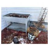 Galvanized Planter Box with Pots  Trellis