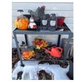 Pumpkins Chickens, Lanterns and garden bench
