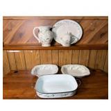 Paltzgraff Winterberry Pitcher, Plate, Creamer,  S