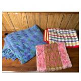 Crocheted Plaid  Floral Blankets