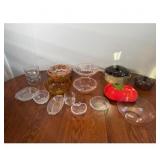 Amber  Clear Glass Bowl and Dish Collection
