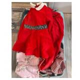 Red Floral Dress and fabric