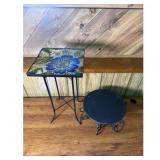 Floral Tile Top Plant Stand