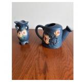 Roseville Pottery Vase and Watering Can Set