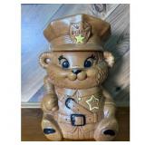 Twin Winton Police Bear Cookie Jar