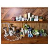 Candles Holders Beads  Floral Arrangements