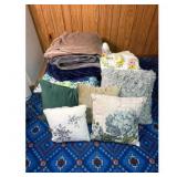 Assorted Pillows and Throw Blankets