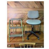 Office Chair and Step Stool