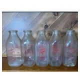 Elmores Creamery Milk Bottles Set of 5