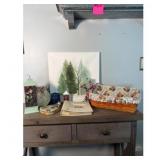 Painting with Tree Art Lantern and Basket