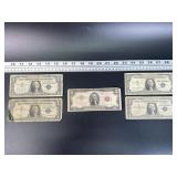 One Dollar Silver Certified an Two Dollar Red Seal