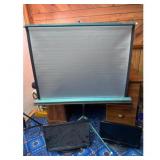 DA-LITE Silver-Lite Projection Screen and Two Moni
