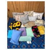 Assorted Pillows and Throw Blankets