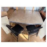 Black Table and Folding Chairs $150.00