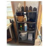 Fence shelf with contents