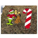 Yard Art Grinch Max and Candy Cane