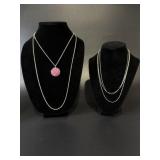 (5) Necklaces 925 Silver