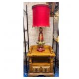 Red Lamp and Side Table