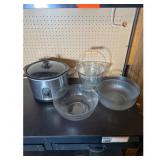West Bend Crockery Cooker Set with Glass Bowl and
