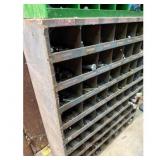 Gray Metal Bolt  Nut Storage Cabinet