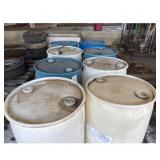 White and Blue Plastic Barrel