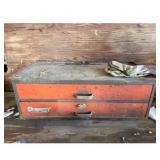 Shop-Line Vintage Orange Metal Tool Chest - 2 Draw