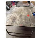 Vintage Wood  Metal Table