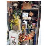 Gray Metal Shelving Unit and Content