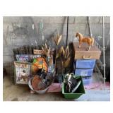 Holiday Sign Horse Figure Metal Plant Art  Pot -