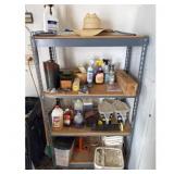 Gray Shelving Unit 4-Tier and Contents